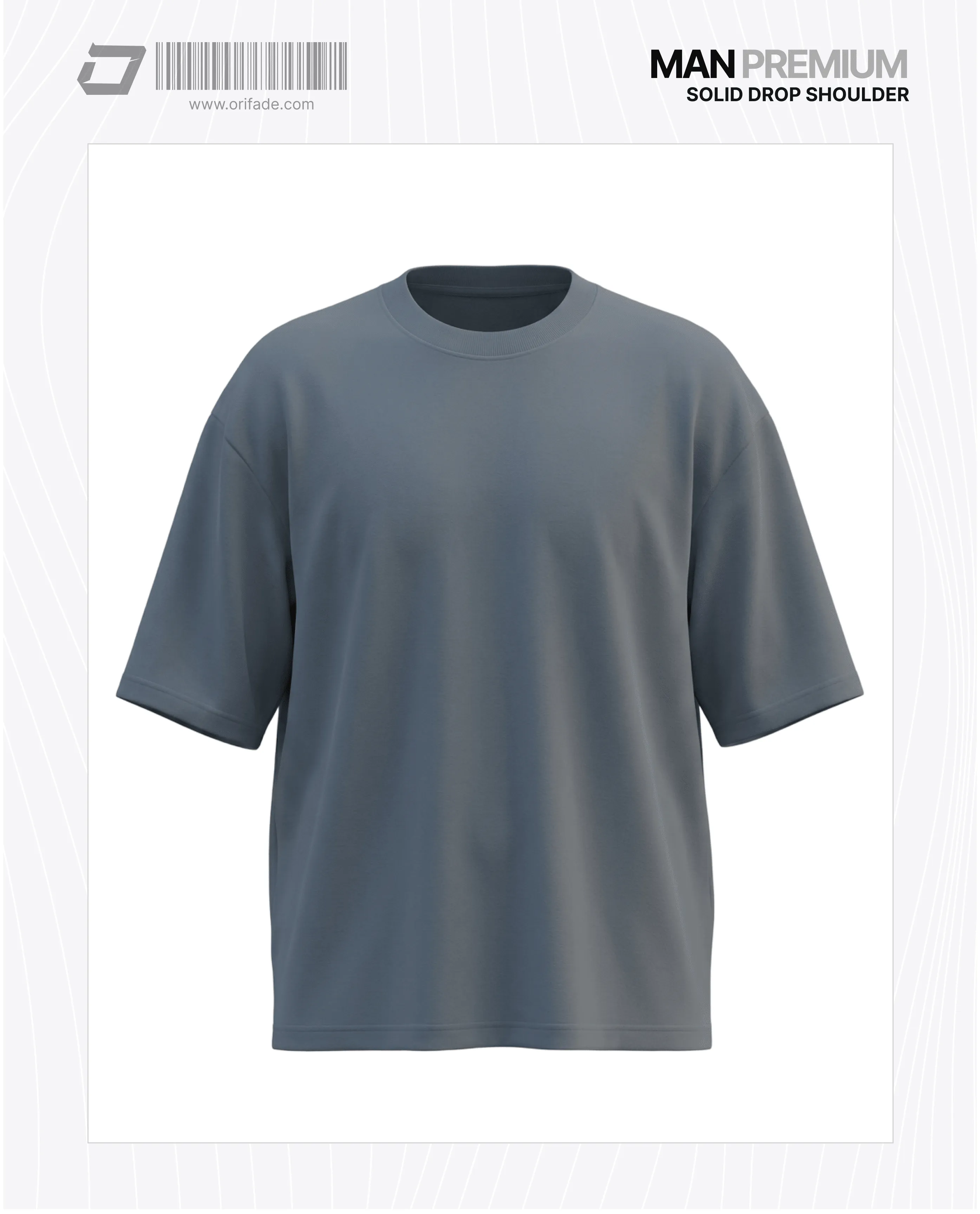 Mens Premium Blank Drop Shoulder T-shirt - STEEL GREY