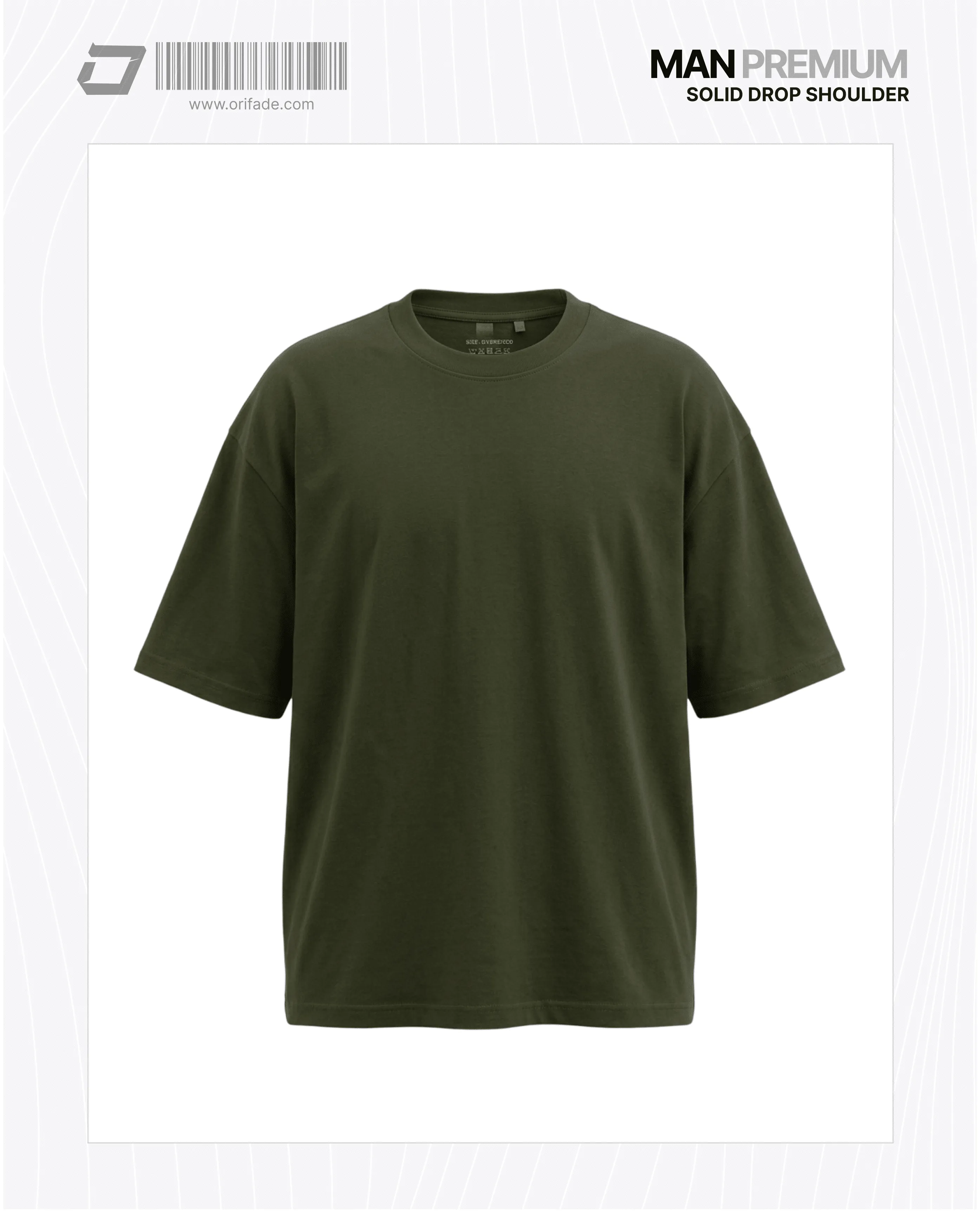 Mens Premium Blank Drop Shoulder T-shirt - OLIVE