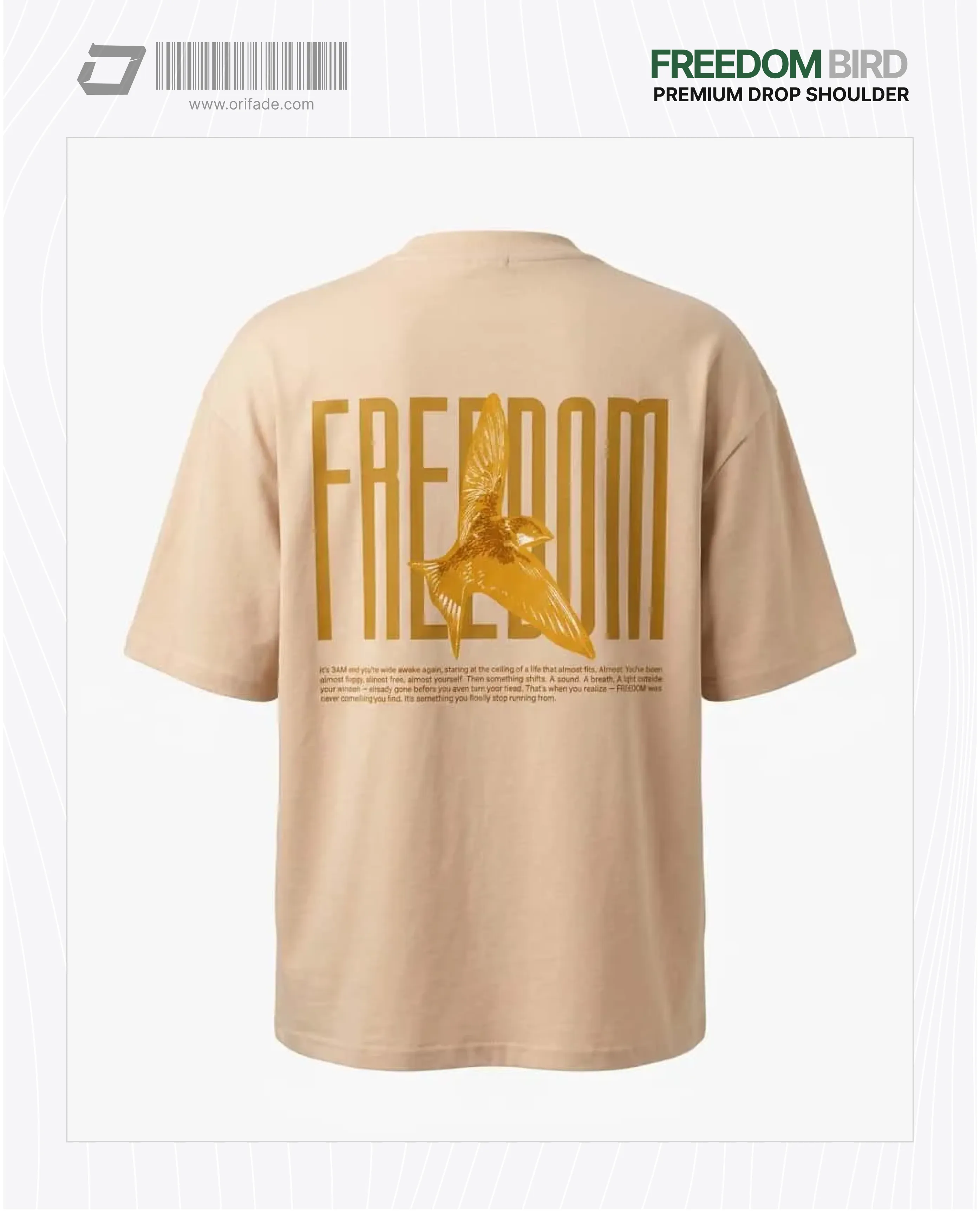 Mens Premium Drop Shoulder T-shirt - Freedom