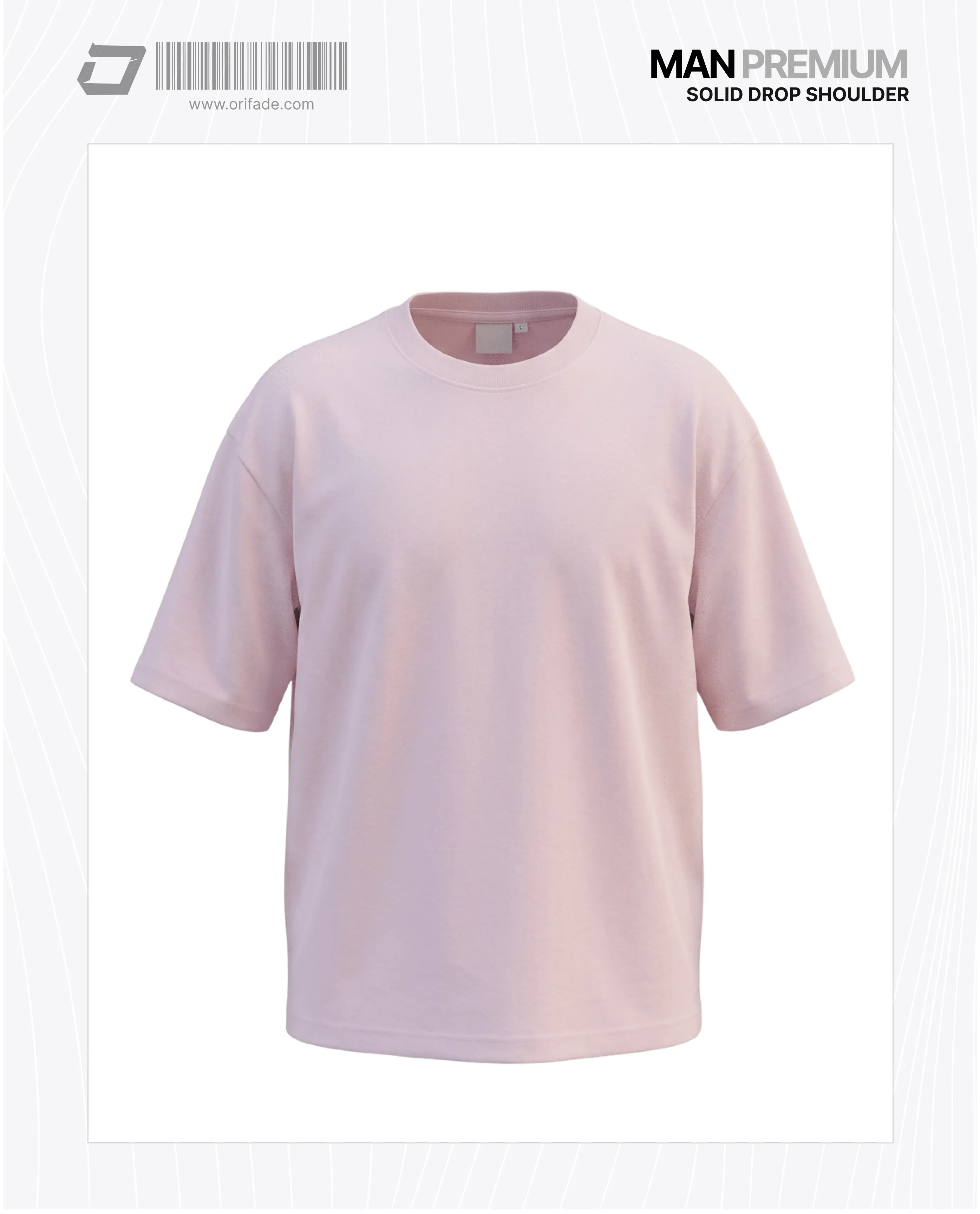 Mens Premium Blank Drop Shoulder T-shirt - BABY PINK