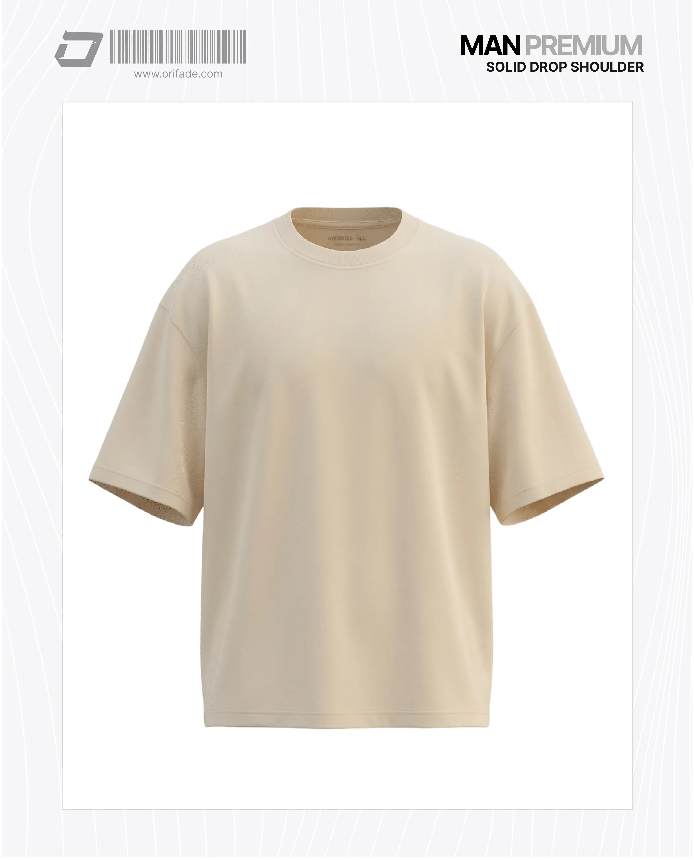 Mens Premium Blank Drop Shoulder T-shirt - CREAM